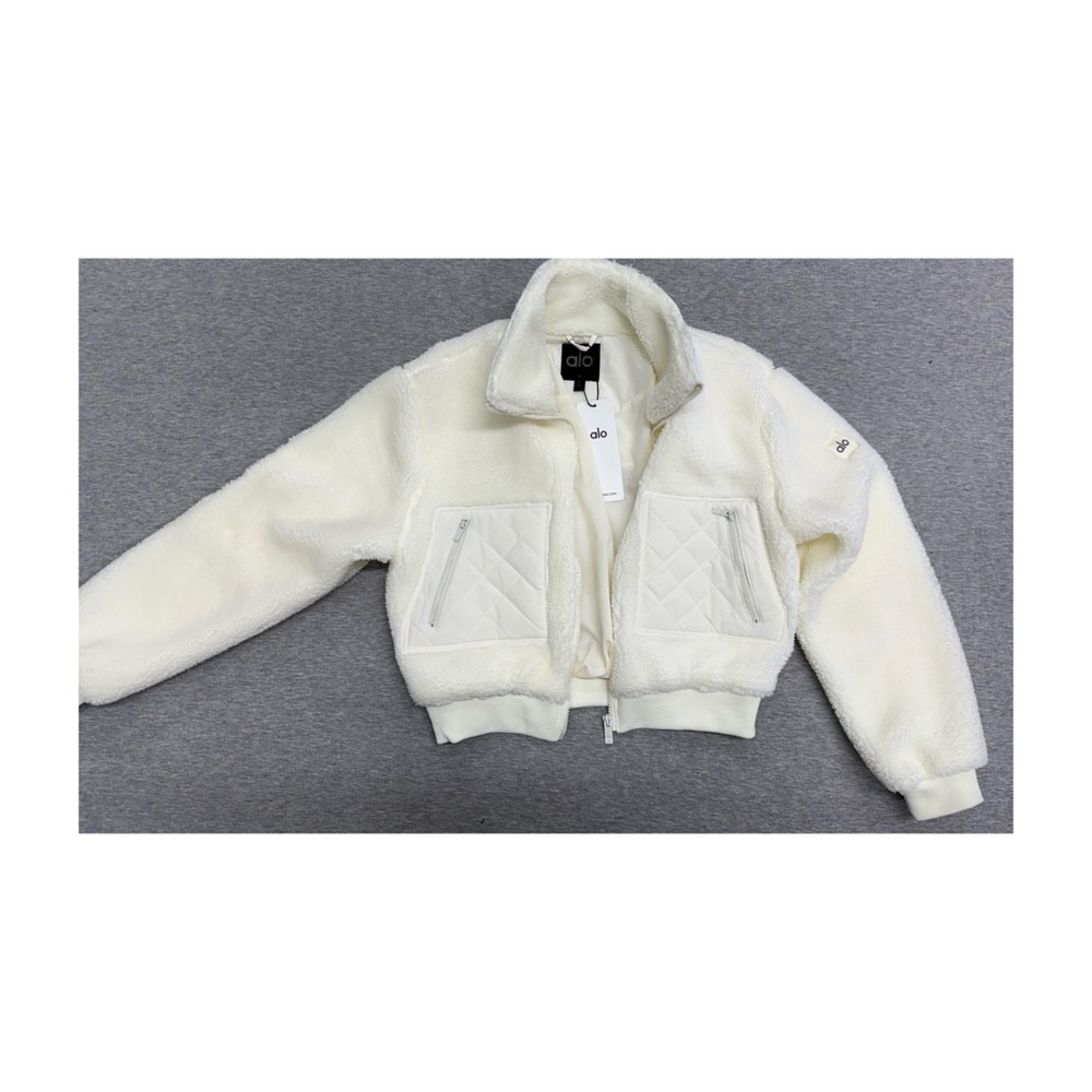 Alo Cream Bomber Jacket
